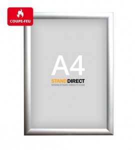 Cadre clic-clac non feu (ignifuge) - Aluminium - A4 (21 x 29,7cm)
