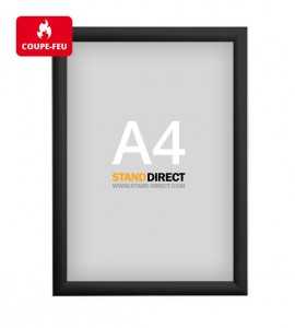 Cadre clic-clac non feu (ignifuge) - Noir - A4 (21 x 29,7cm)