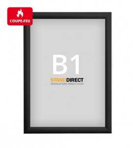 Cadre clic-clac non feu (ignifuge) - Noir - B1 (70,7 x 100cm)