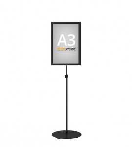 Porte-affiche télescopique économique - A3 (29,7 x 42cm) - Noir