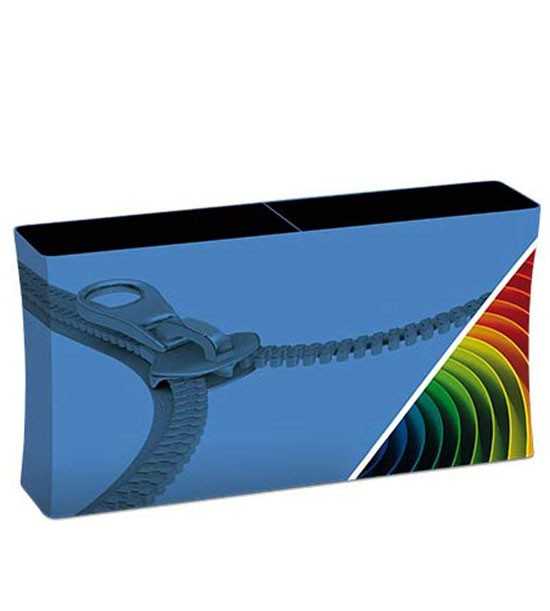 Comptoir expo rectangulaire an aluminium et tissu tendu (2m)