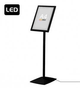 Porte-affiche lumineux sur pied