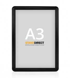 Klapprahmen schwarz, runde Ecken - A3