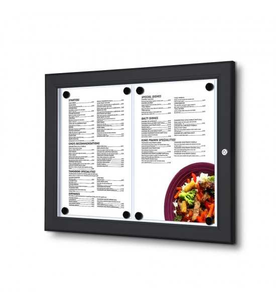 Porte-menu mural lumineux 2x A4