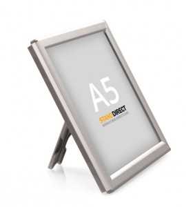 OptiFrame Klapprahmen mit Aufsteller (Silber) - A5