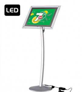 Gebogen menubord acryl LED aluminium - A3 - Geanodiseerd aluminium