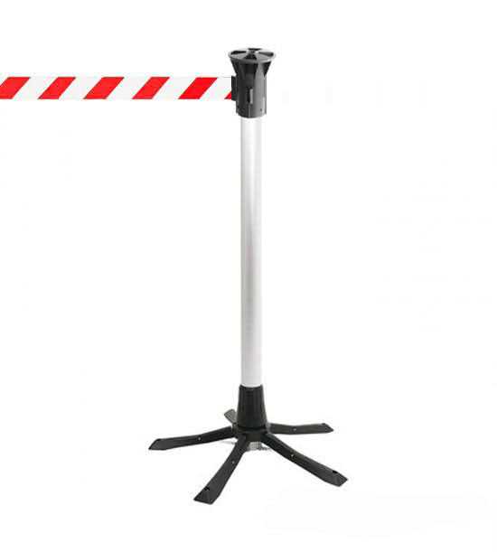 Afzetpaal TEMPALINE aluminium - rood/wit lint