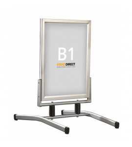 Kundenstopper auf Stahlfedern - B1 (70,7 x 100cm) - Eloxiertes Aluminium