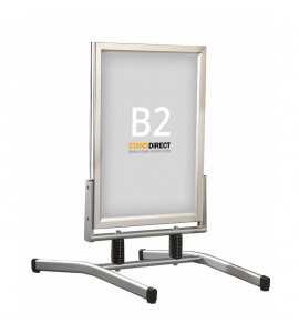 Kundenstopper auf Stahlfedern - B2 (50 x 70,7cm) - Eloxiertes Aluminium